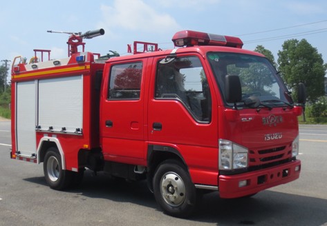 國六慶鈴五十鈴雙排水罐消防車
